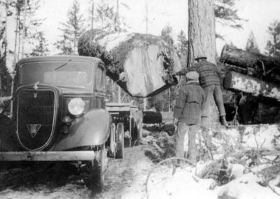 Logging in snow